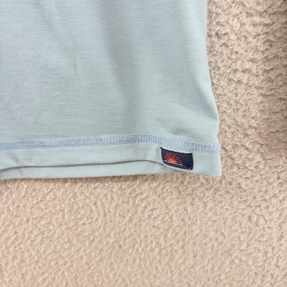 Faherty All Day Long Sleeve Performance Tee Light Blue XS - Picture 5 of 10